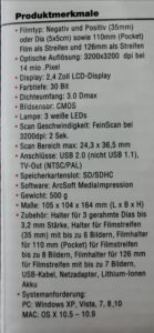 Produktdaten Reflecta Diascanner-Fotoscanner-Filmscanner Aschaffenburg